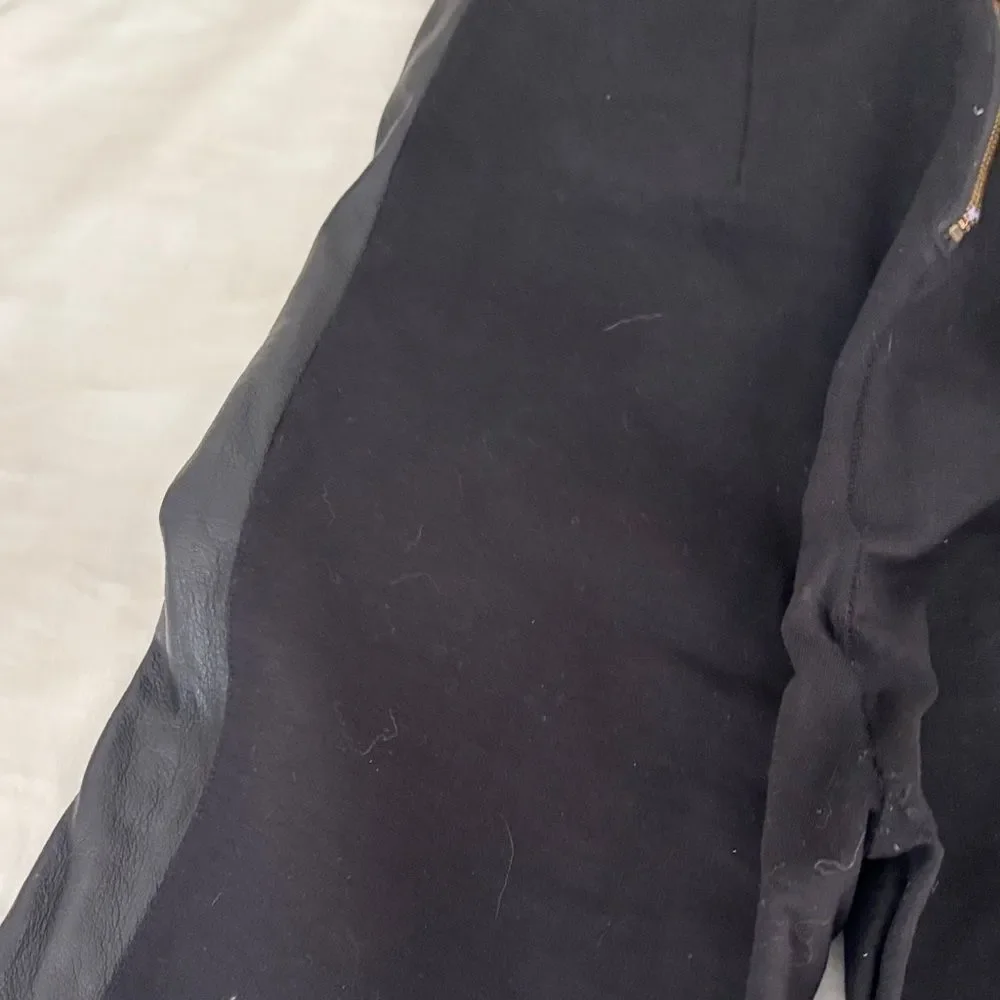 J. Crew Classic Black Pixie Pants with Vegan leather sides sz 00